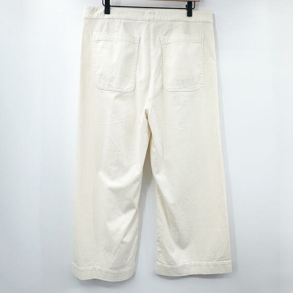 A.L.C Pierce Wide Leg Crop Twill Sailor‎ Pants in Parchment Cream Size 14 NWT - Picture 4 of 13